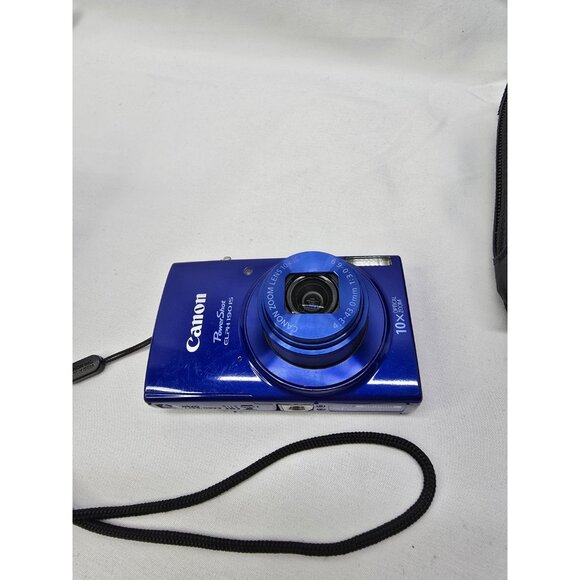 Canon PowerShot ELPH 190 IS 20MP 10X Optical Zoom Wi-Fi Digital Camera Blue Lot - Picture 5 of 16